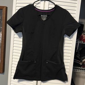 Juliet V-Neck Neck Knit Panel Top scrub